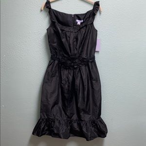NWT Vera Wang Black Dupioni Silk Dress